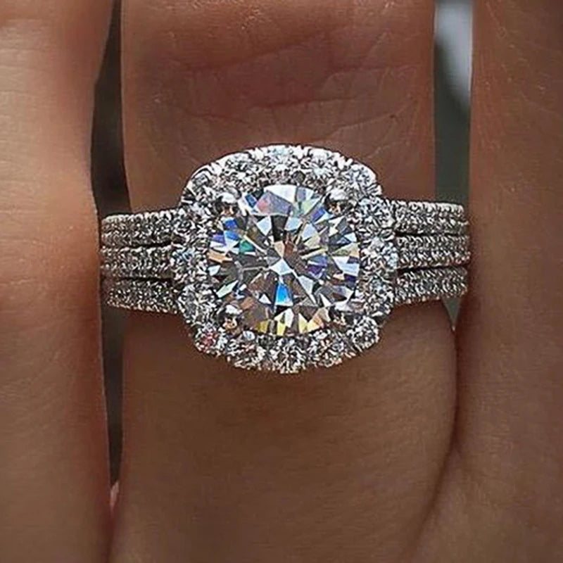 Rings with Brilliant Cubic Zirconia Luxury Engagement Rings Fashion Wedding .