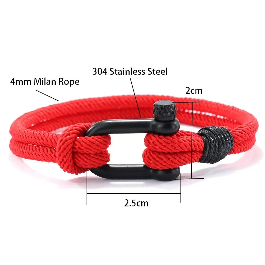 Bracelet with Detachable Buckle Nautical Wrap Braclet Bilayer Thread Bicycle Braslet Armband Herren