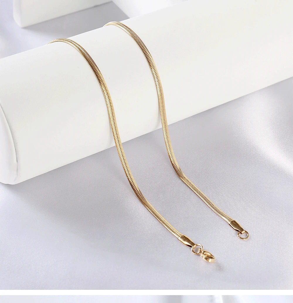 Snake Chain Women Necklace Choker Stainless Steel Herringbone Gold Color Chain Necklace for Women Jewelry Gift