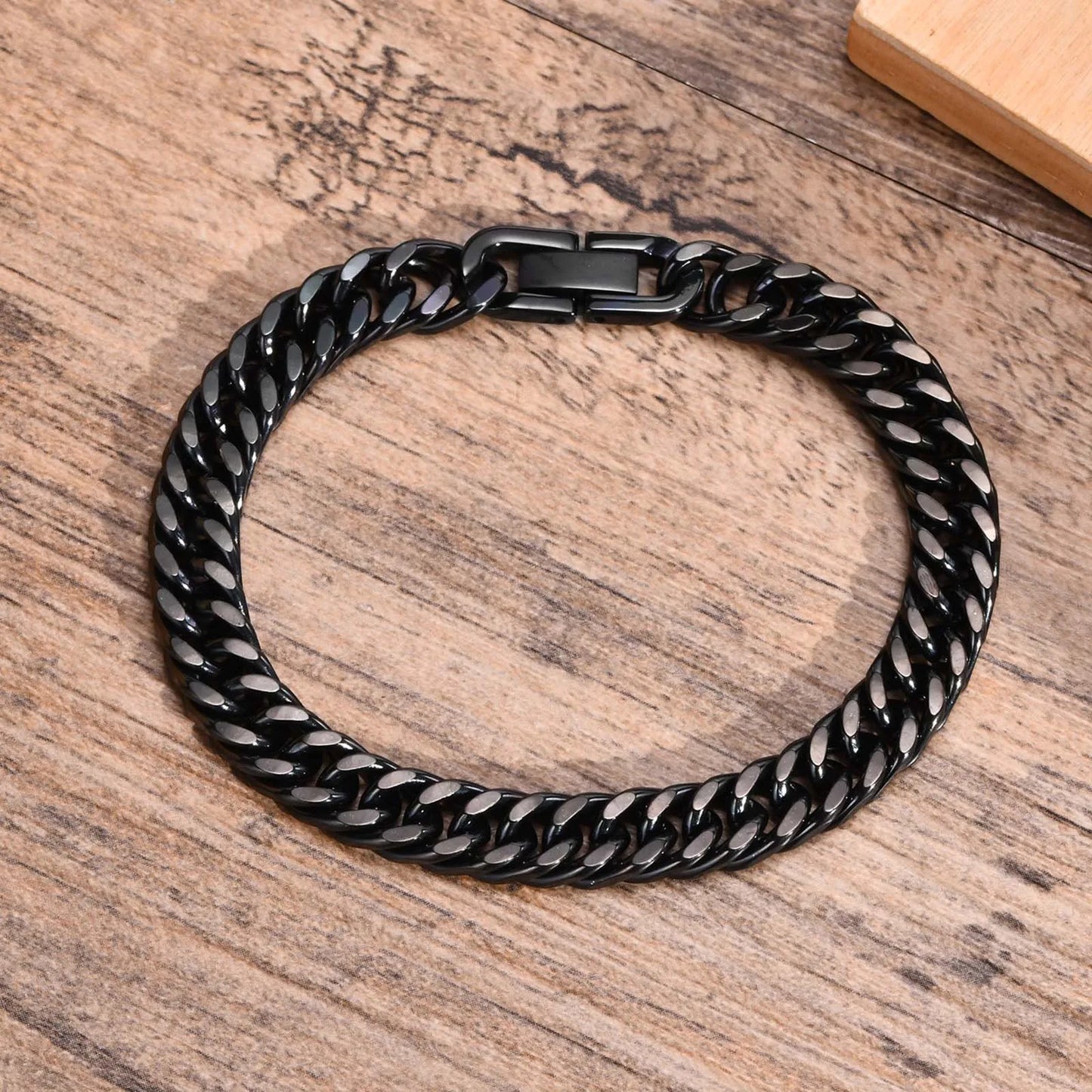 Men's Stainless Steel 7/8/9/10/12/15MM Link Chain Miami Cuban Bracelets for Male Boys Jewelry, 19cm/21.5cm, Gift for Dad