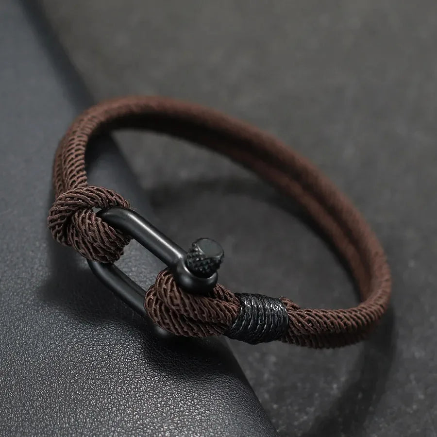 Bracelet with Detachable Buckle Nautical Wrap Braclet Bilayer Thread Bicycle Braslet Armband Herren