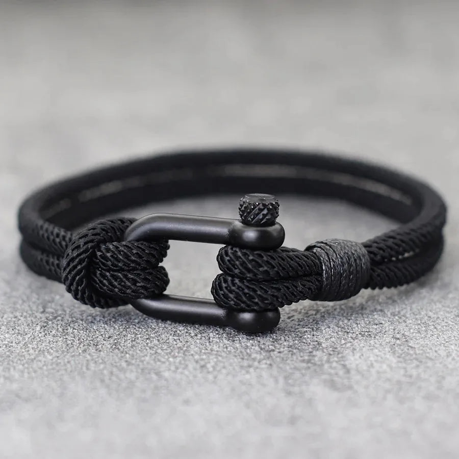 Bracelet with Detachable Buckle Nautical Wrap Braclet Bilayer Thread Bicycle Braslet Armband Herren