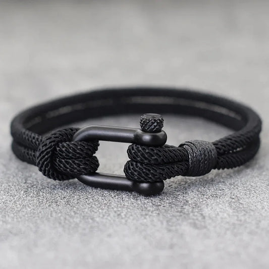 Bracelet with Detachable Buckle Nautical Wrap Braclet Bilayer Thread Bicycle Braslet Armband Herren