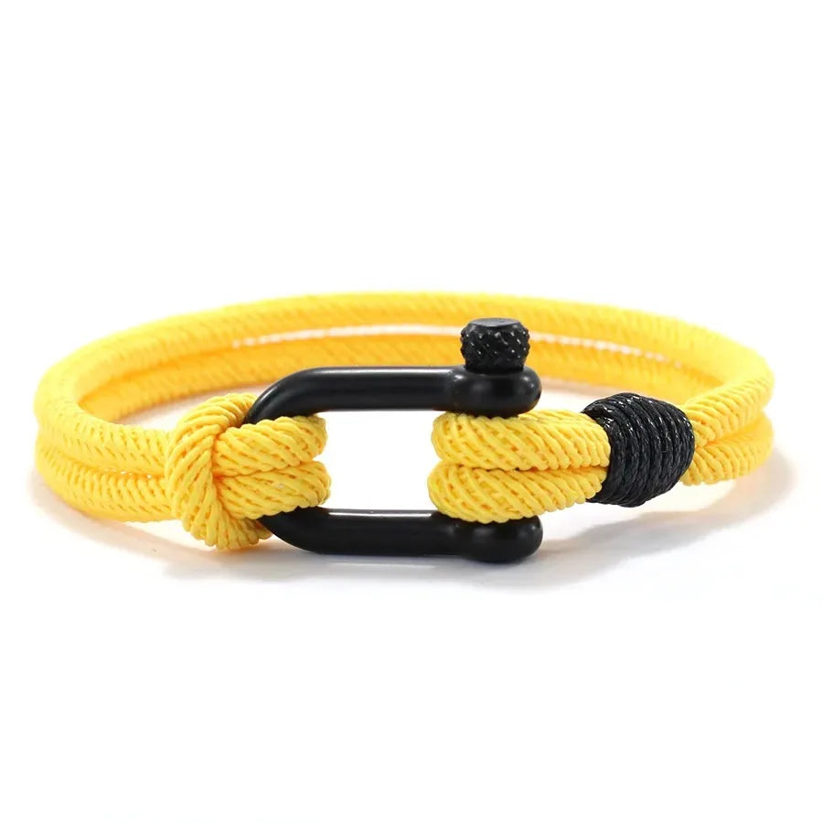 Bracelet with Detachable Buckle Nautical Wrap Braclet Bilayer Thread Bicycle Braslet Armband Herren