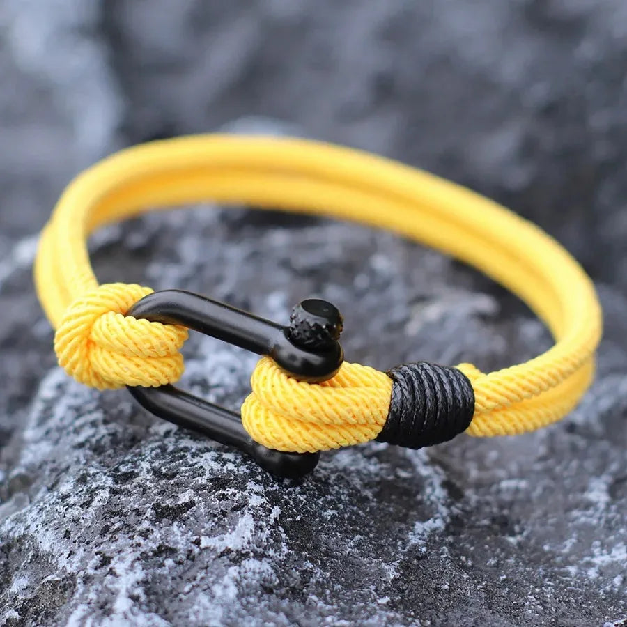 Bracelet with Detachable Buckle Nautical Wrap Braclet Bilayer Thread Bicycle Braslet Armband Herren