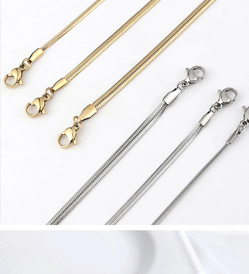 Snake Chain Women Necklace Choker Stainless Steel Herringbone Gold Color Chain Necklace for Women Jewelry Gift